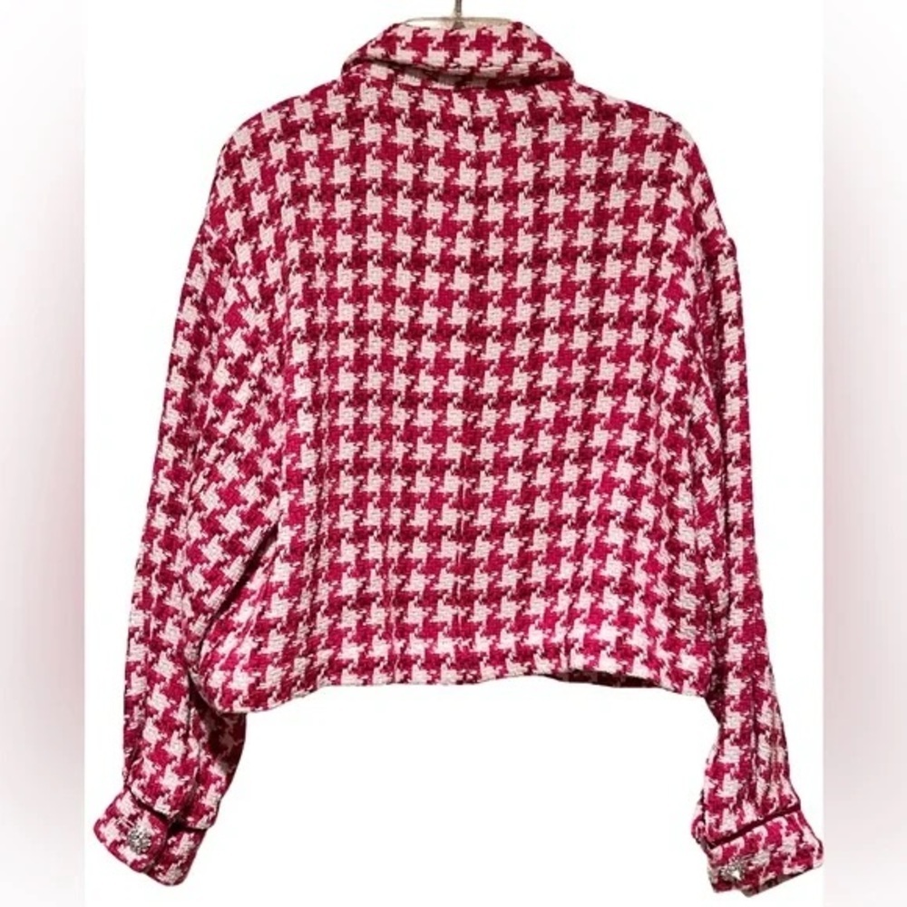 Zara Pink and Cream Textured Jacket -XS - Picture 4 of 6